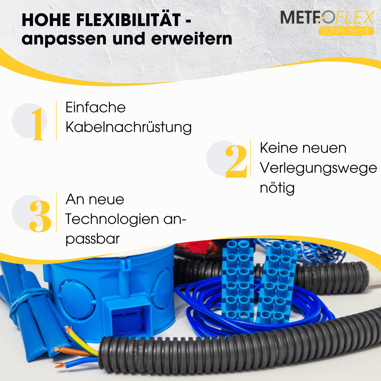 METEOFLEX® SUNPROTECT LEERROHR NW23 NW26 NW29 NW37 NW50 geschlitzt und ungeschlitzt