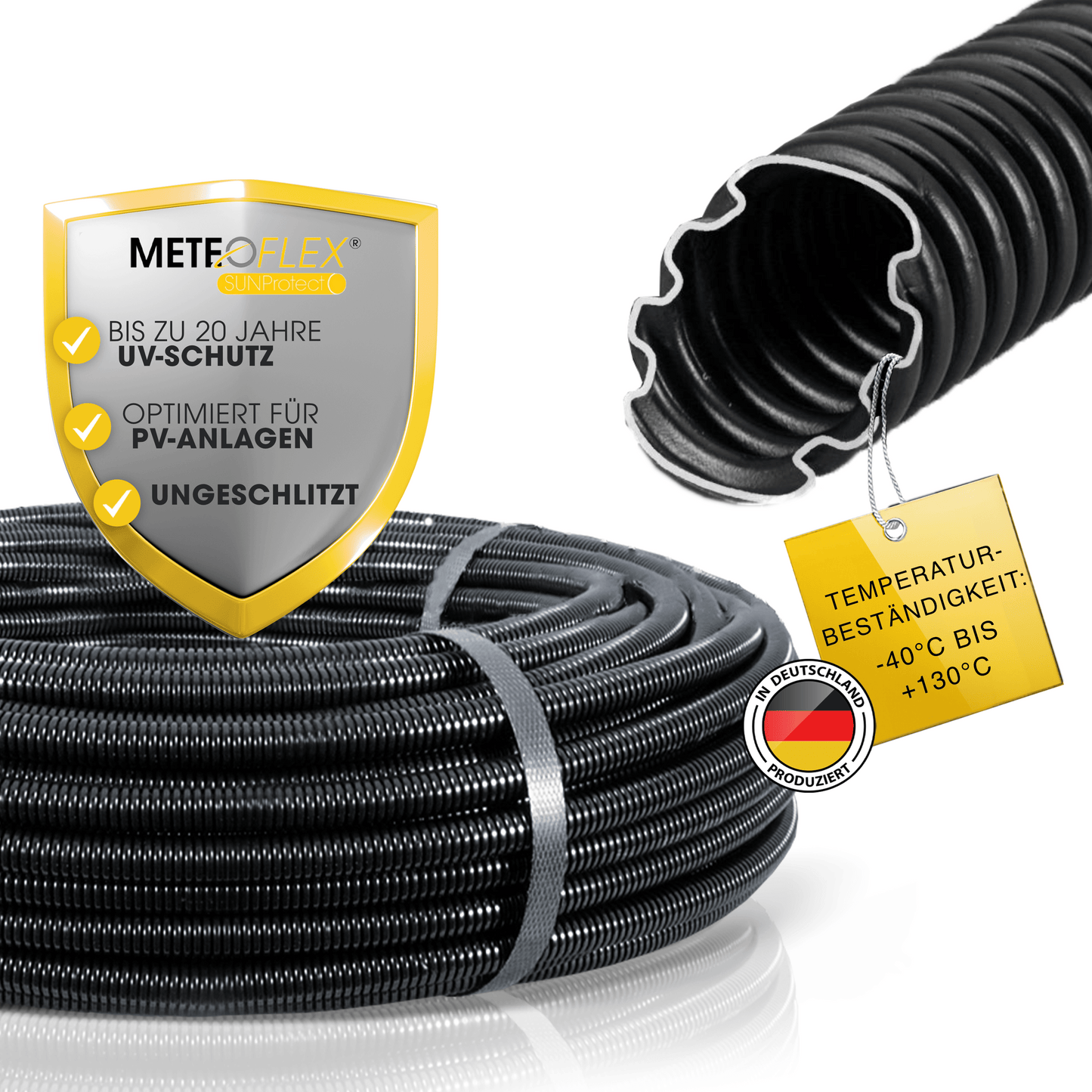 METEOFLEX® SUNPROTECT LEERROHR NW23 NW26 NW29 NW37 NW50 geschlitzt und ungeschlitzt